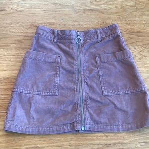 Pink Corduroy Mini Skirt